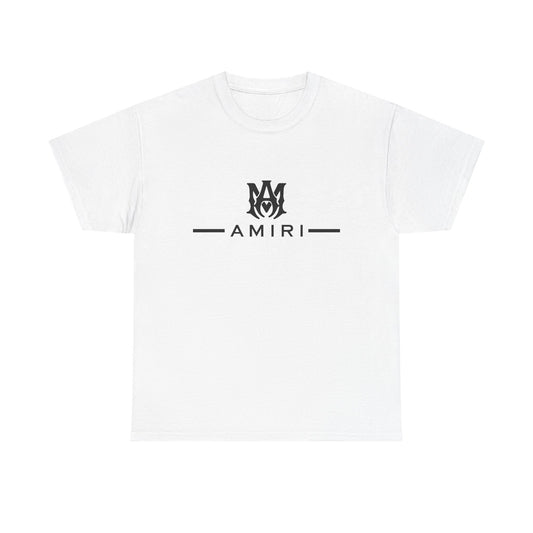 Amiri Logo Man Heavy Cotton Tee, Designer Graphic Tshirt, Streetwear Fashion Shirt, Men's Women's Clothing, Trendy Urban Apparel