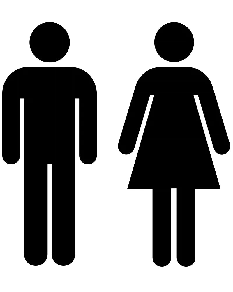 Toilet Door Sticker (M and F), a set of interior stickers for restaurants and offices
