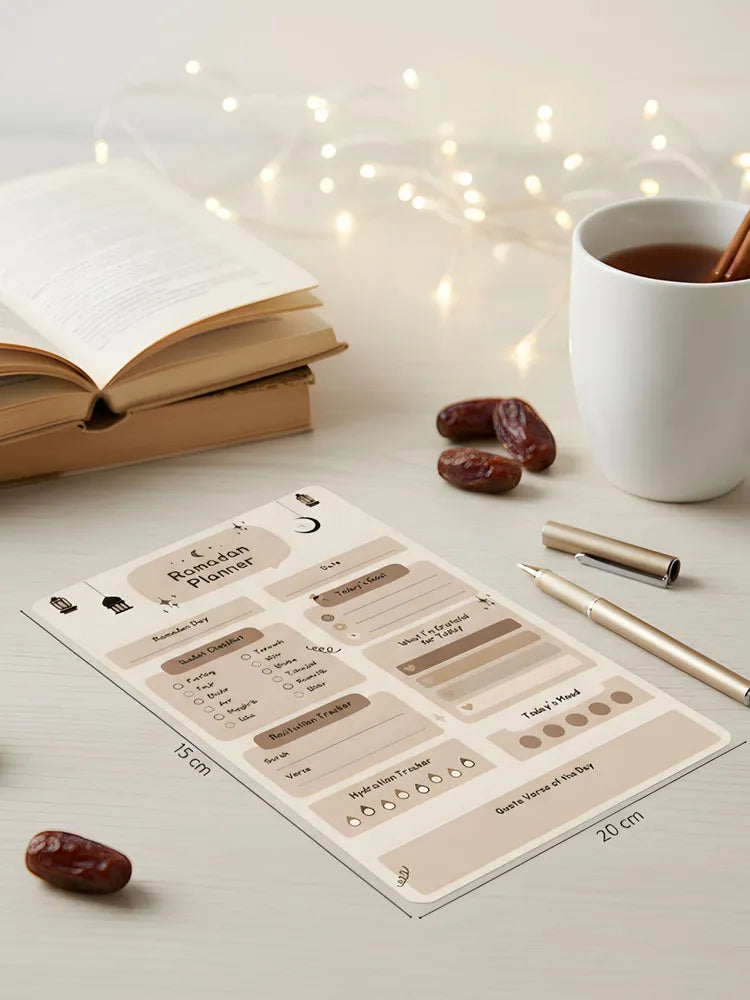 Daily Ramadan Planner & Ibadah Tracker - Aesthetic Islamic Checklist Stationery