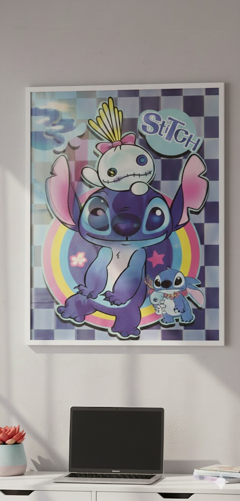 3D Lenticular Poster Blue Alien Creature Motion Sticker 30x40cm Wall Art