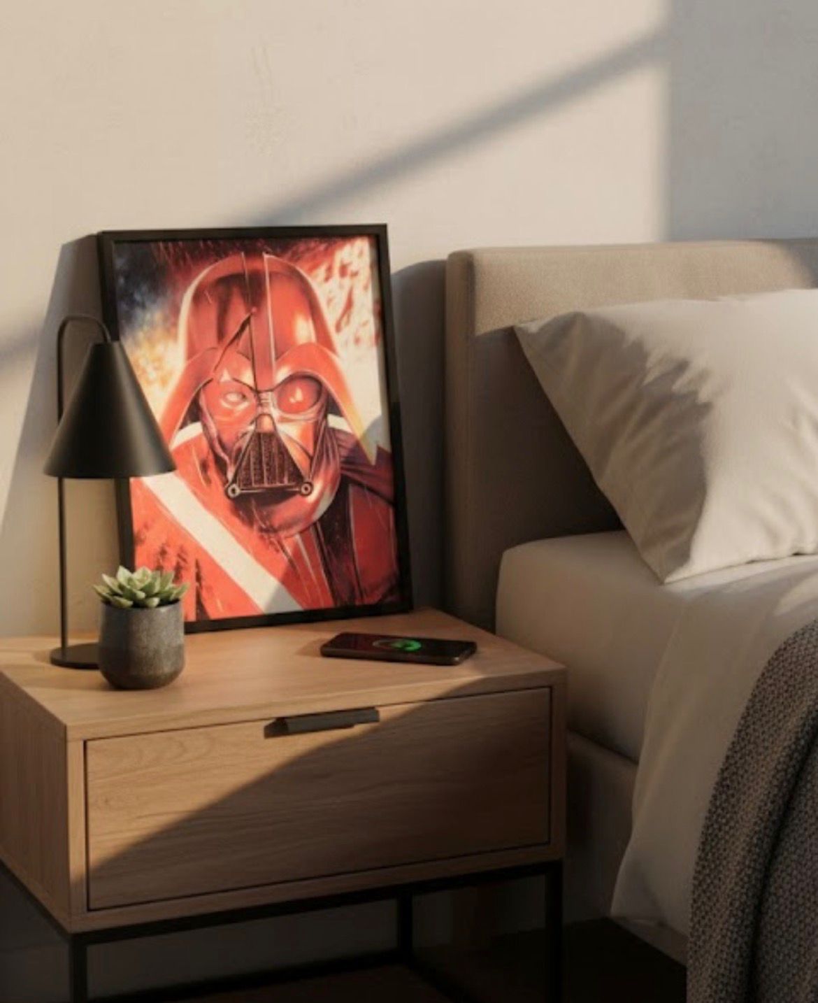 3D Motion Wall Art - Tech Warrior Red Glow - 12x16 inch