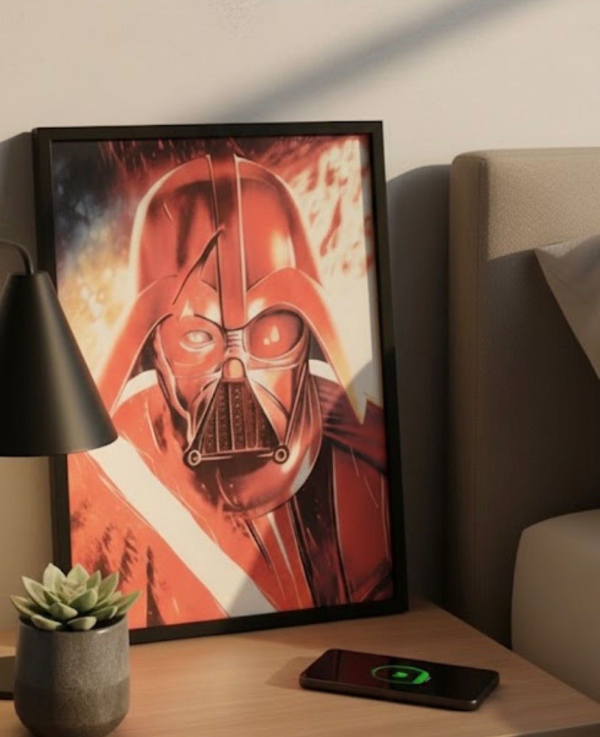 3D Motion Wall Art - Tech Warrior Red Glow - 12x16 inch