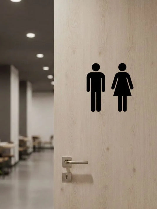Toilet Door Sticker (M and F), a set of interior stickers for restaurants and offices