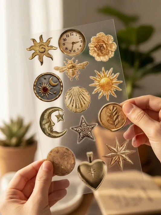 Faux Wax Seal Stickers 3D Embossed Decals Gold Red Floral Heart Bee Butterfly Stationery Seal Wedding Invite Scrapbook DIY