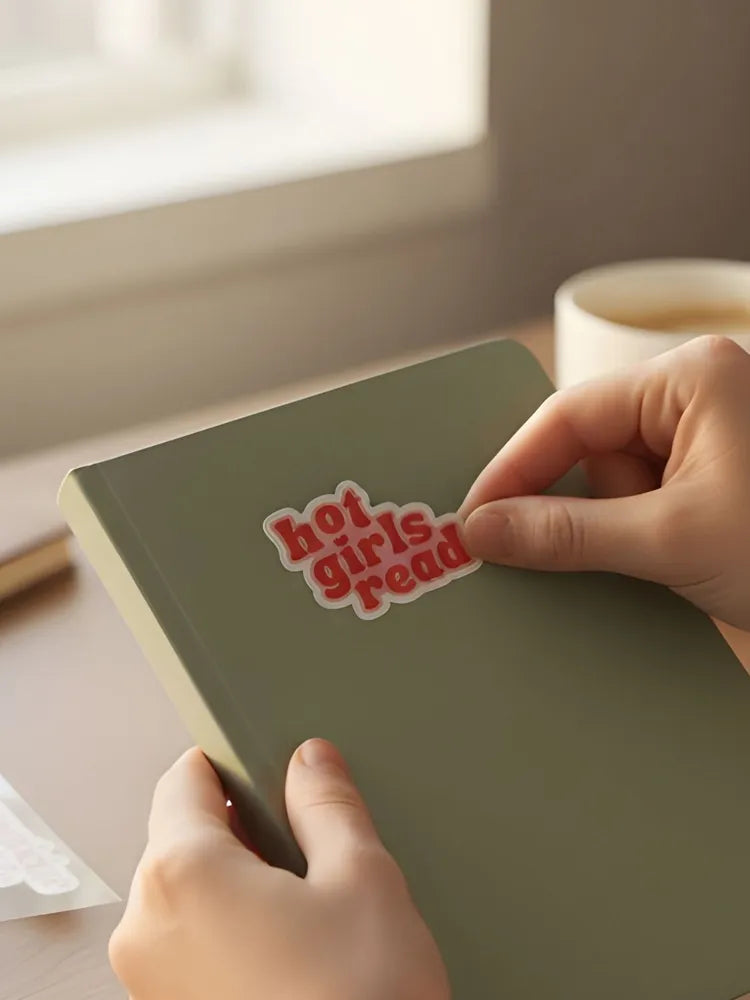 "Main Character Energy" Aesthetic Sticker Sheet - Fun Bookish & Manifestation Decals - "Hot Girls Read" Waterproof Stickers for Kindle & Laptop