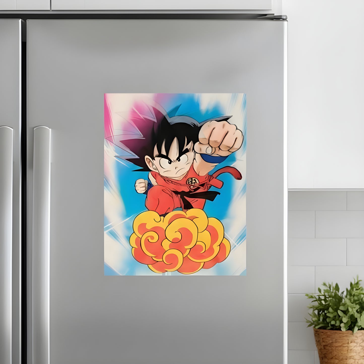 3D Lenticular Poster Golden Aura Warrior Transformation Motion Sticker 30x40cm Art