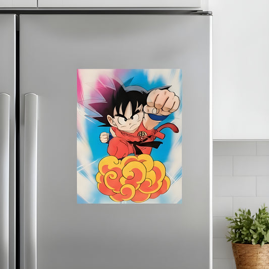 3D Lenticular Poster Golden Aura Warrior Transformation Motion Sticker 30x40cm Art