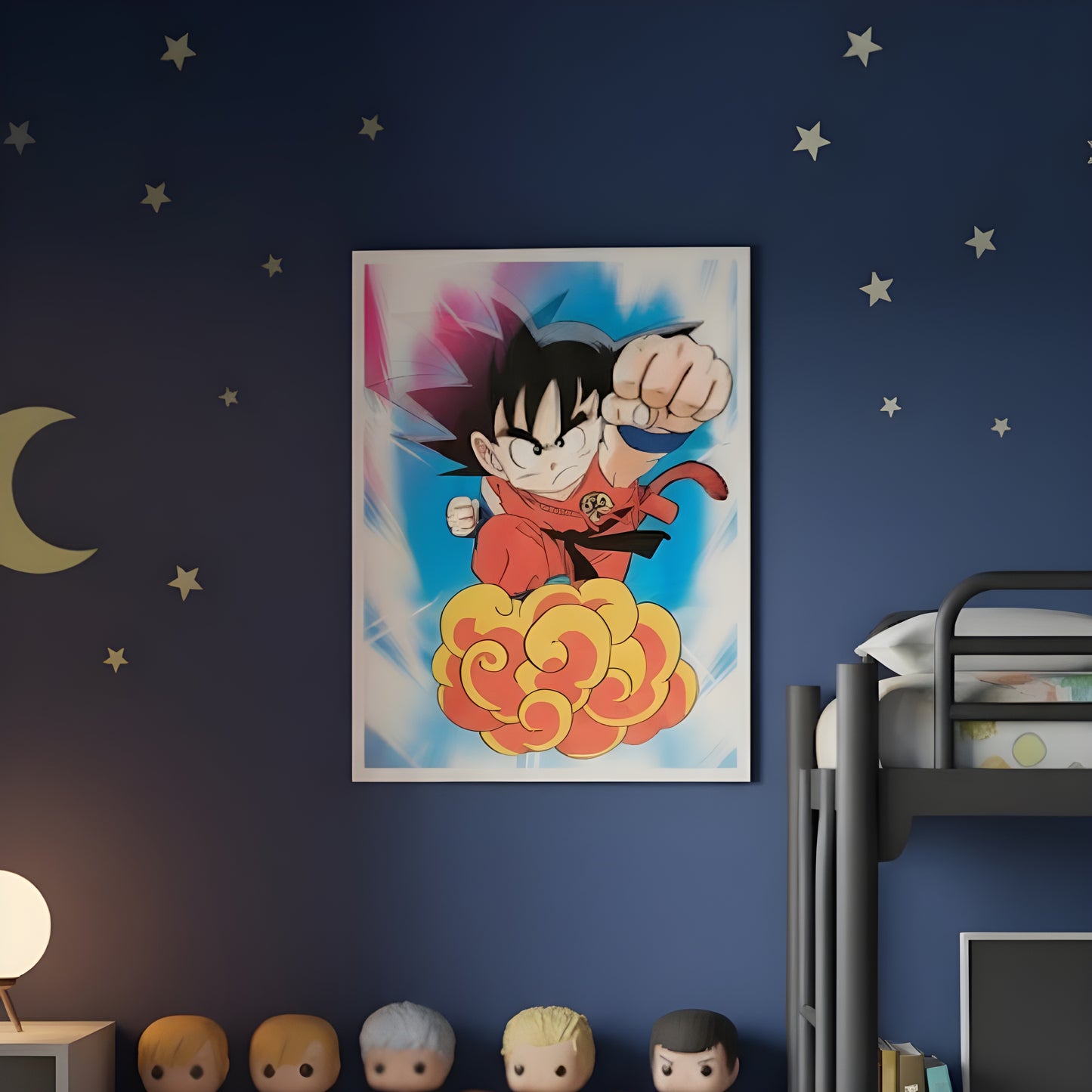 3D Lenticular Poster Golden Aura Warrior Transformation Motion Sticker 30x40cm Art