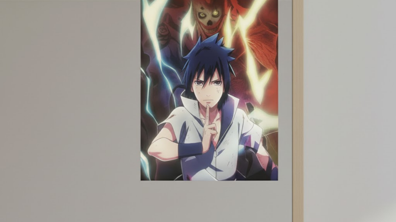 3D Lenticular Poster Crimson Eye Ninja Motion Sticker 30x40cm Lightning Blade Art