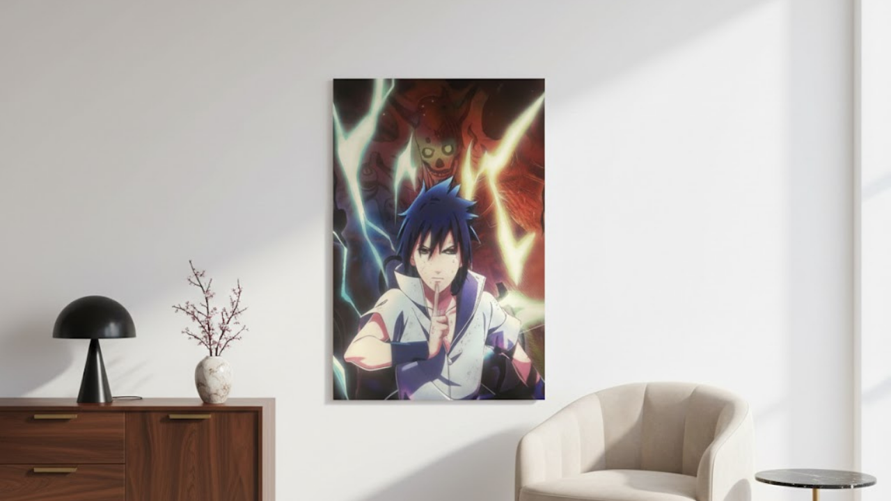 3D Lenticular Poster Crimson Eye Ninja Motion Sticker 30x40cm Lightning Blade Art