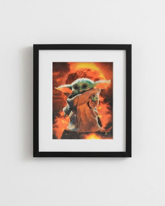 3D Lenticular Poster The Little Green Child Motion Sticker 30x40cm Space Friend Art