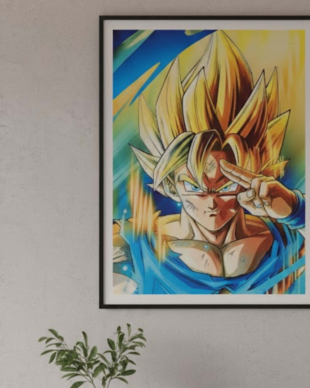 3D Lenticular Poster Divine Blue Aura Warrior Motion Sticker 30x40cm Anime Art #2
