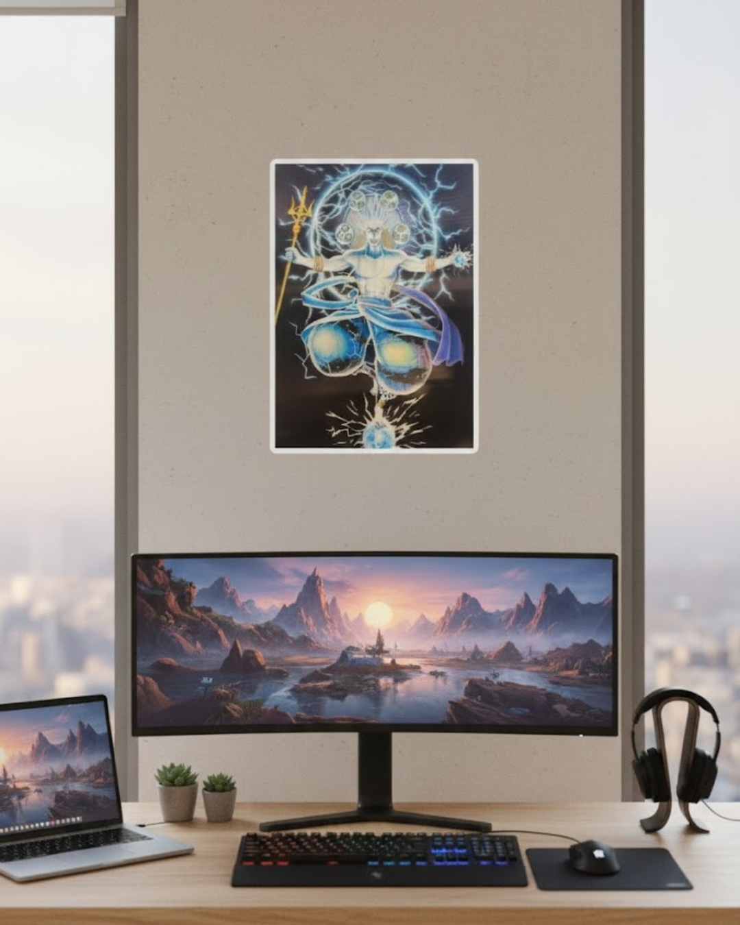3D Lenticular Poster God of Thunder Motion Sticker 30x40cm Lightning Warrior Art